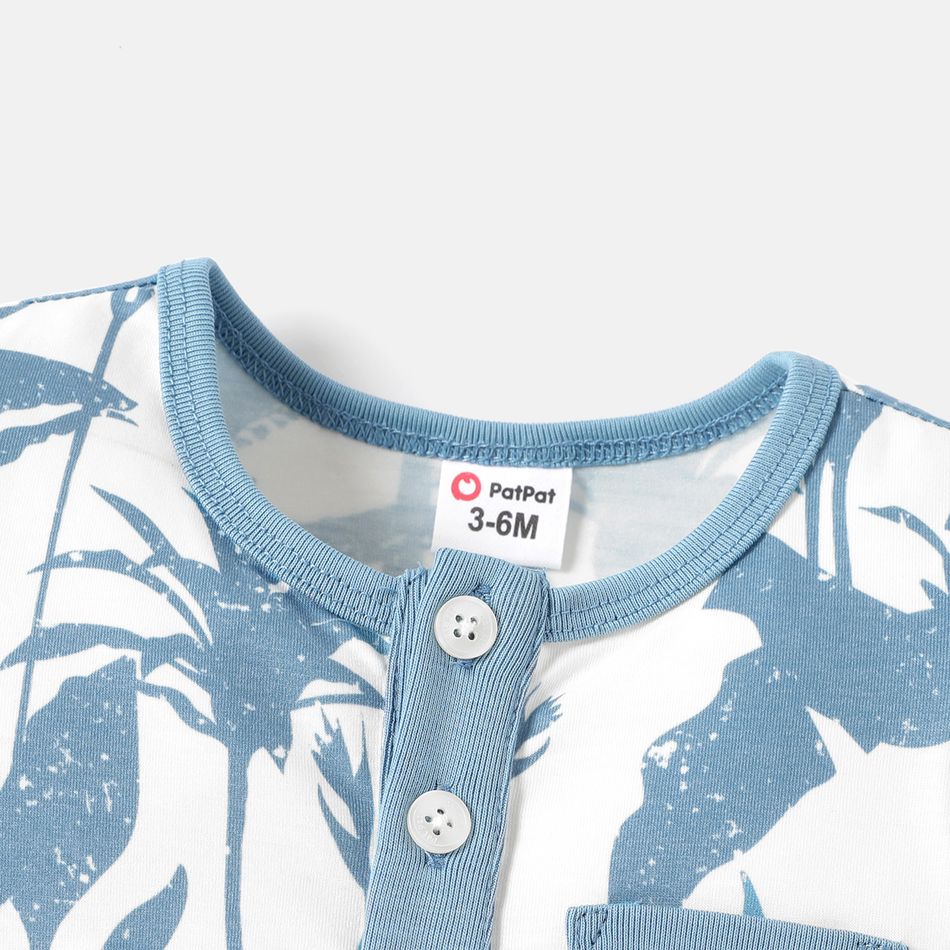 Baby Boy Allover Print Short-sleeve Naia™ Romper Azure- big image 4