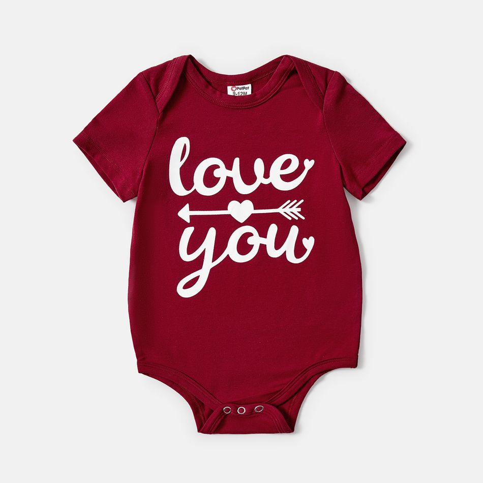 Family Matching Cotton Short-sleeve Letter Print Tee ColorBlock big image 15