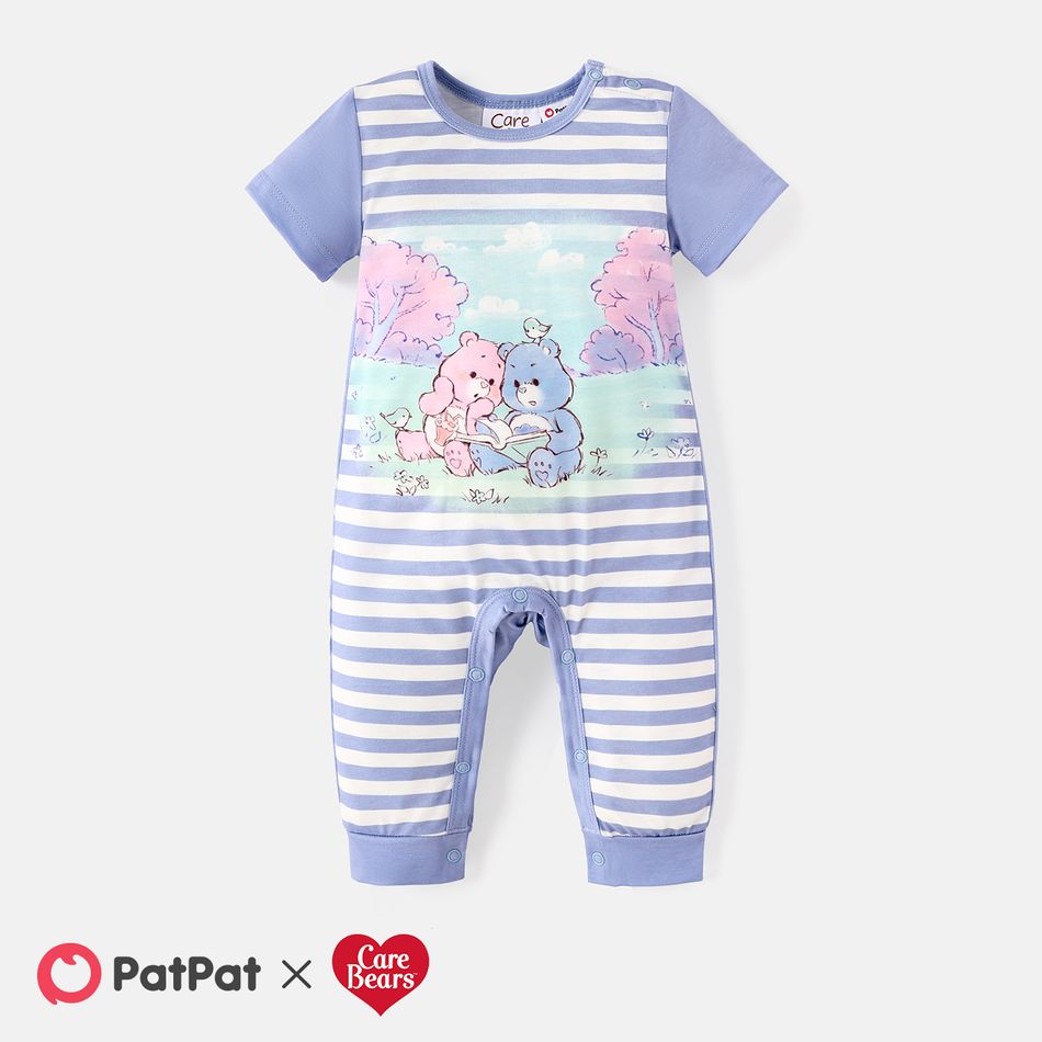 Care Bears Baby Boy/Girl Short-sleeve Striped Bear Graphic Naia Jumpsuit COLOREDSTRIPES big image 1