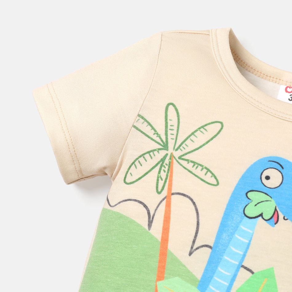 Naia™ Baby Boy Dinosaur Print Short-sleeve Romper LightApricot big image 4
