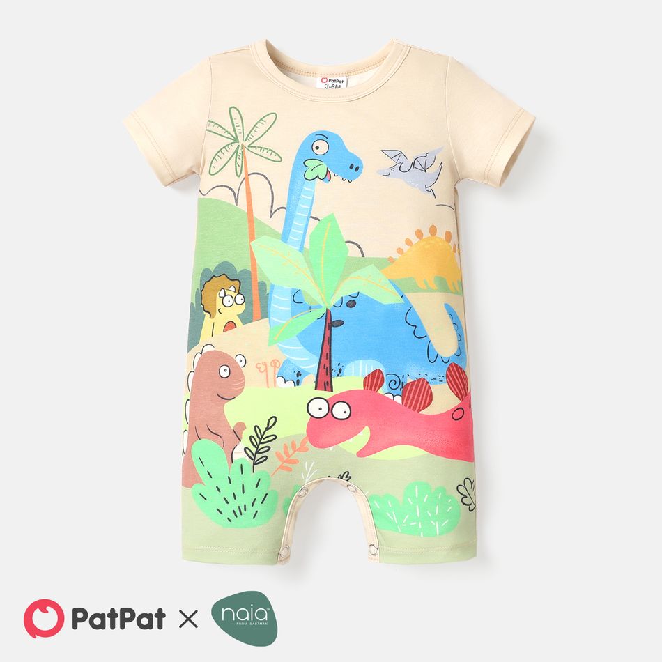 Naia™ Baby Boy Dinosaur Print Short-sleeve Romper LightApricot
