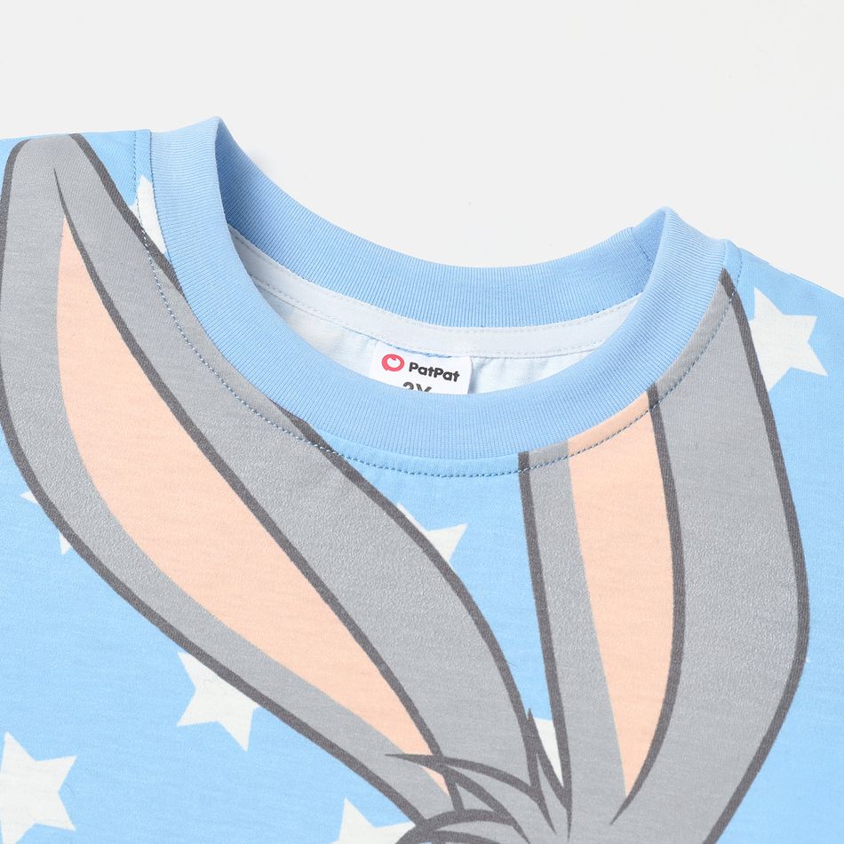 Looney Tunes 2pcs Toddler Girl/Boy Character Print Short-sleeve Tee and Pants Set Azure- big image 4
