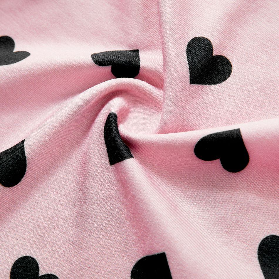 Naia Baby Girl Heart Print Flutter-sleeve Rompers Pink big image 5