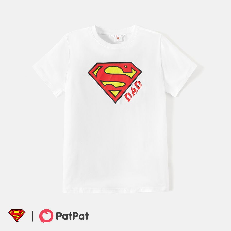 Superman Family Matching Cotton Short-sleeve Graphic White Tee White big image 2