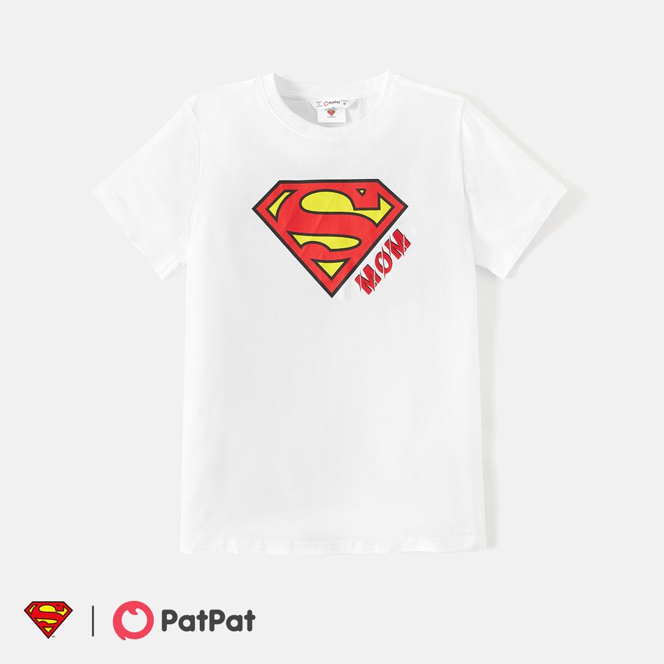 Superman بلايزر إطلالة العائلة طوق الجولة كم قصير أبيض big image 3