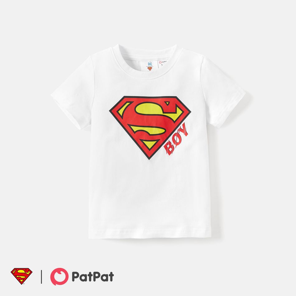 Superman Family Matching Cotton Short-sleeve Graphic White Tee White big image 4
