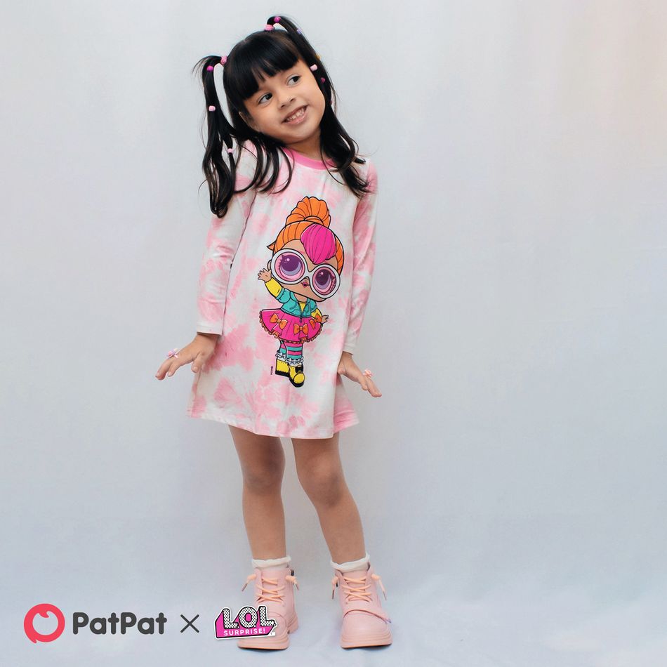 L.O.L. SURPRISE! Toddler Girl Tie Dyed Long-sleeve Dress Colorful