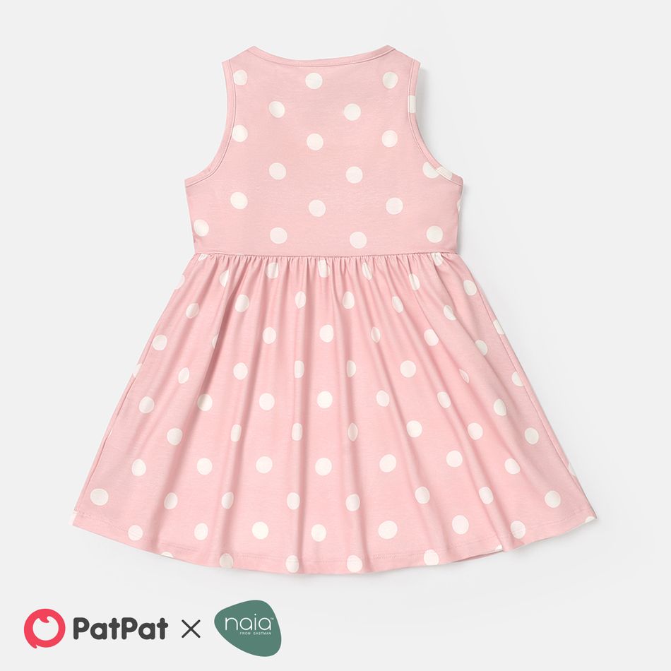 Naia Toddler/Kid Girl Heart Print/Polka dots Sleeveless Dress Pink big image 3