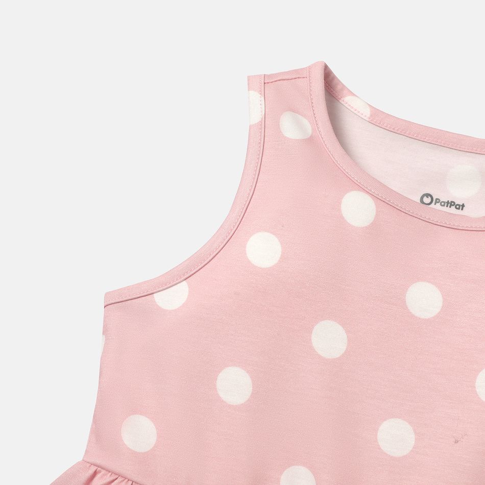 Ärmelloses Kleid mit Herzdruck/Tupfen für Kleinkinder/Kindermädchen rosa big image 7