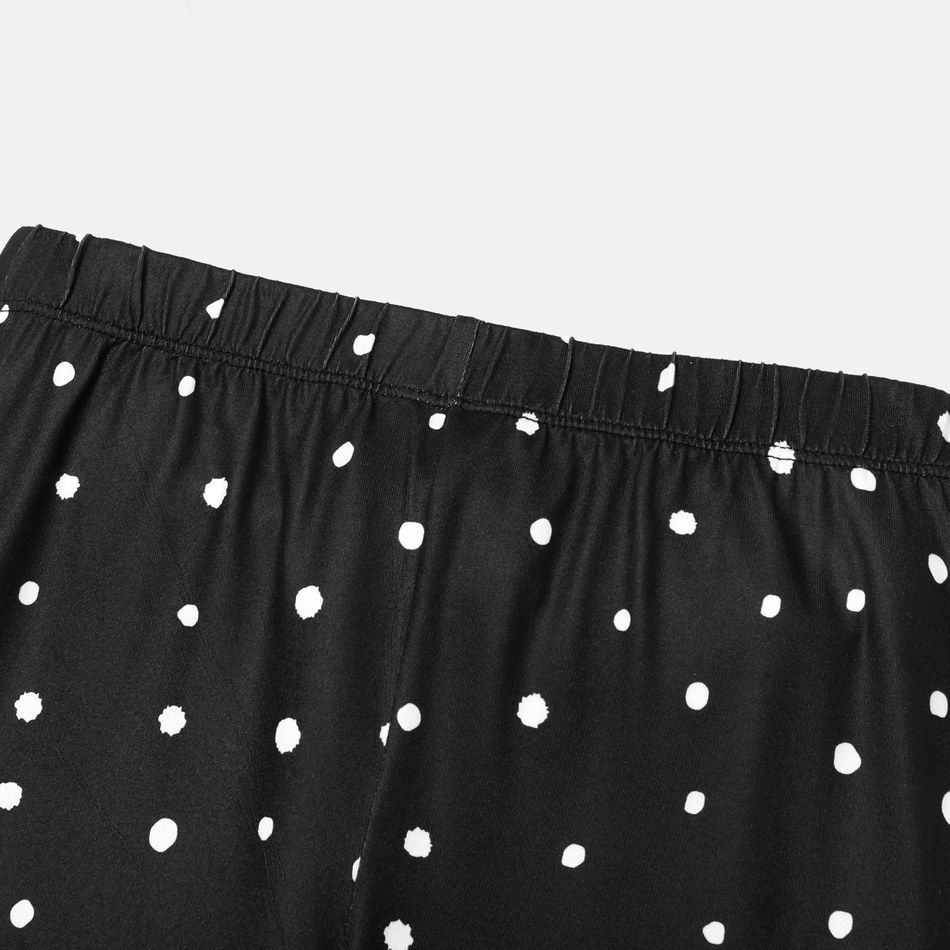 Elastische Leggings aus umweltfreundlichem Rpet-Stoff für Kleinkinder/Kindermädchen mit Herzdruck/Tupfen schwarz big image 6