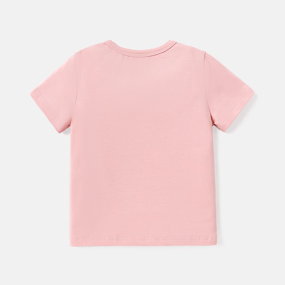 Toddler/Kid Girl Letter Print Short-sleeve Cotton Tee Pink big image 4
