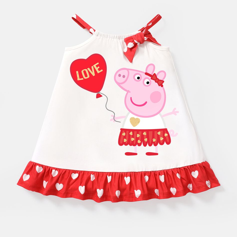 Peppa Pig Toddler Girl Mother's Day Naia Heart Print Halter Dress White big image 4