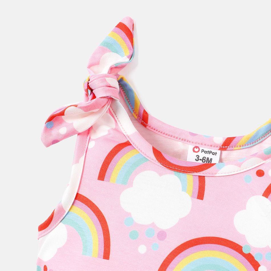Baby Girl Allover Rainbow Print Naia™ Tank Jumpsuit Color block big image 3