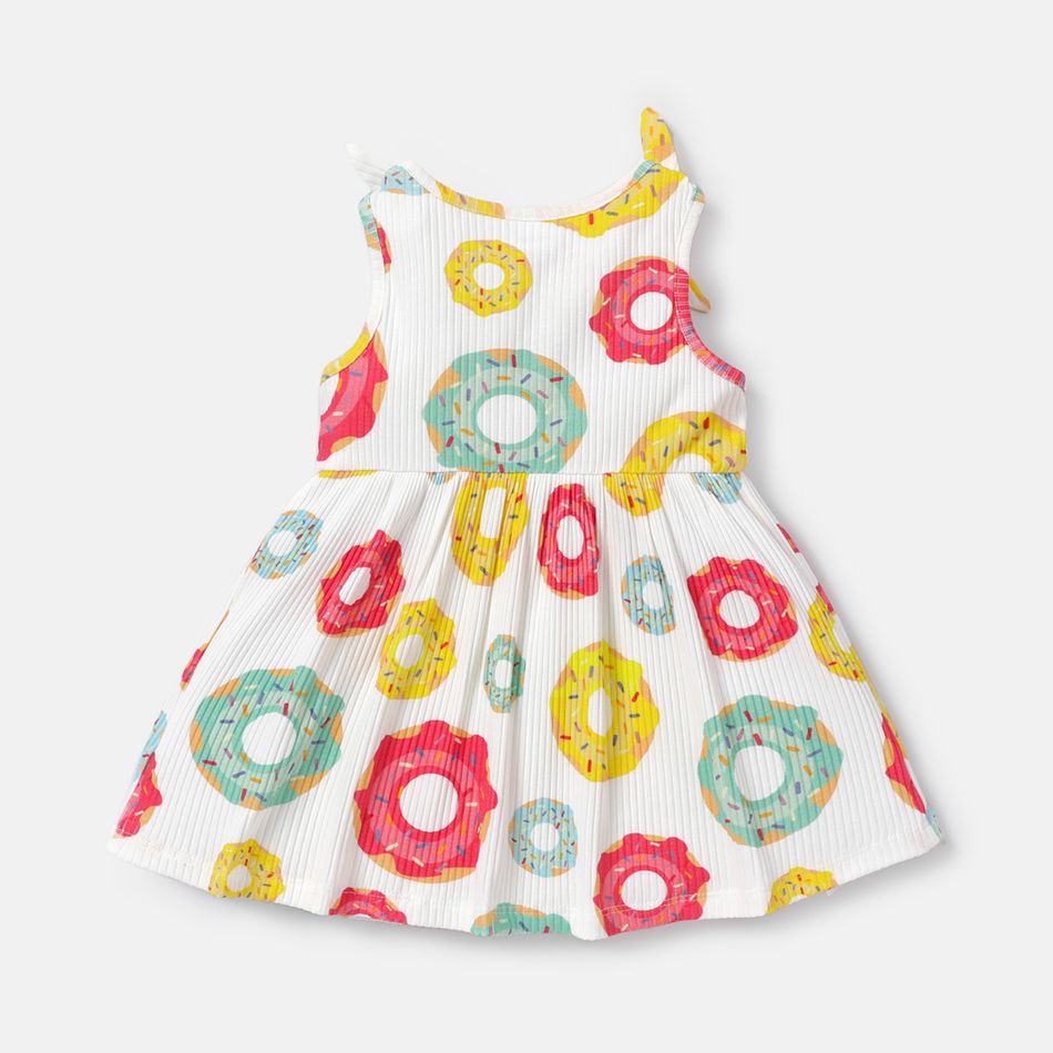 Baby Girl Allover Donut Print Tank Dress Color block big image 2