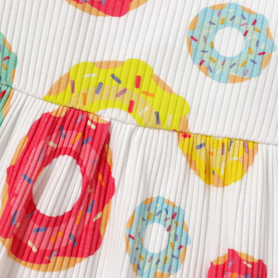 Baby Girl Allover Donut Print Tank Dress Color block big image 4
