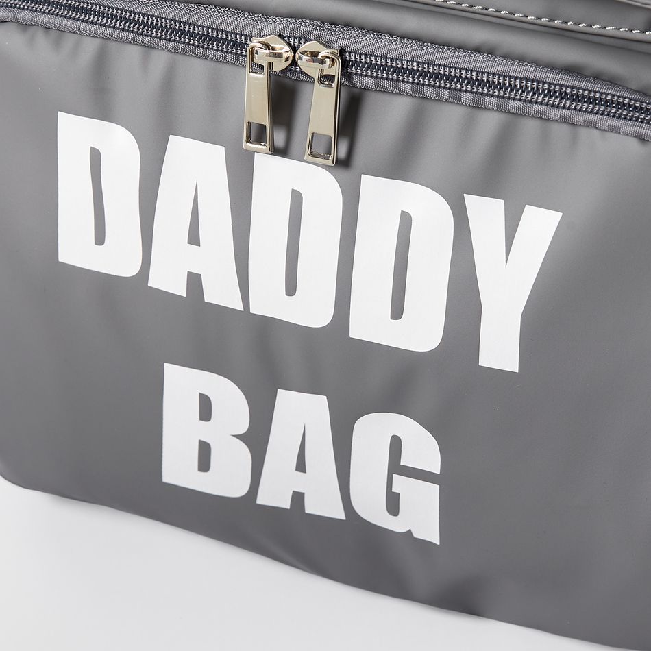 Diaper Bag Backpack Letter Print Stylish Daddy Bag Travel Back Pack Dark Grey big image 4