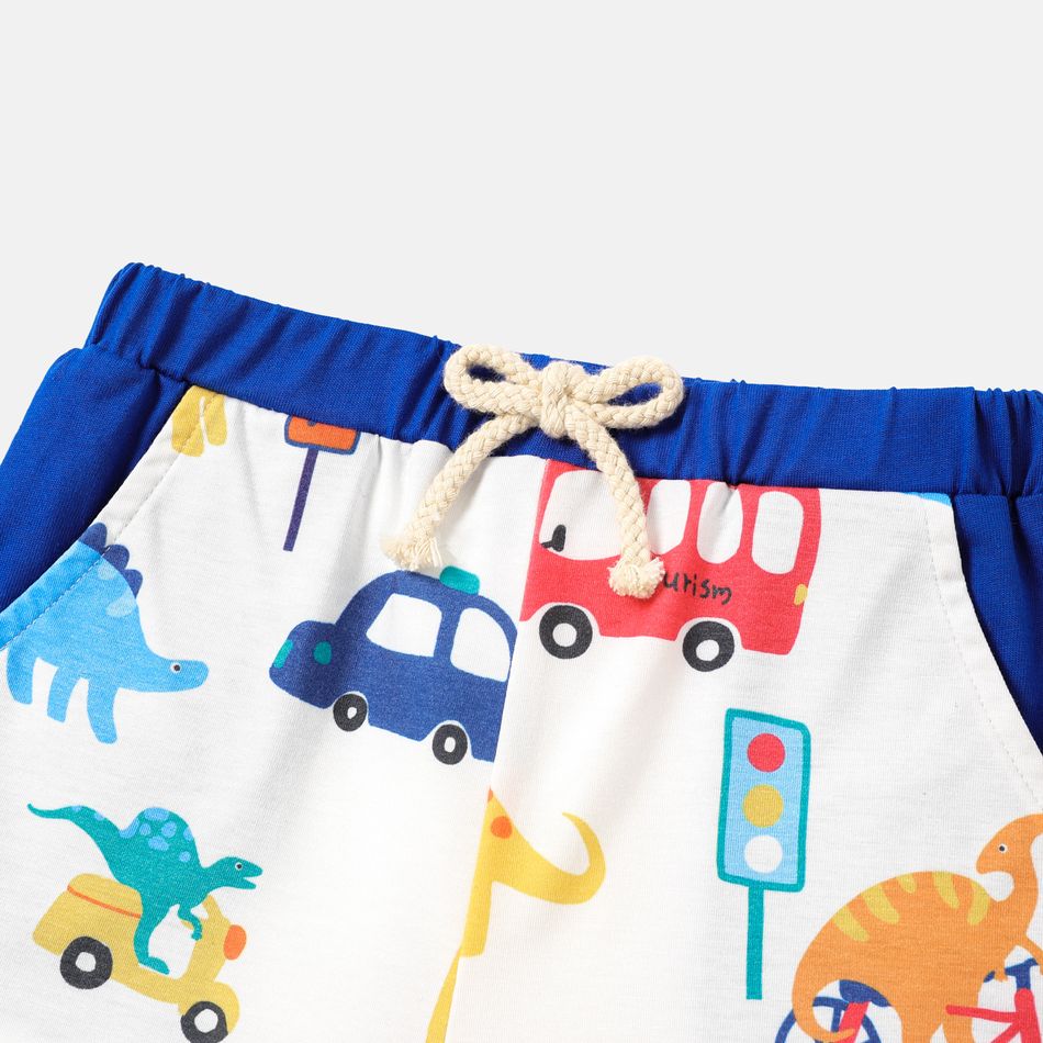 Toddler Boy Naia Animal Print Colorblock Elasticized Shorts Blue big image 3