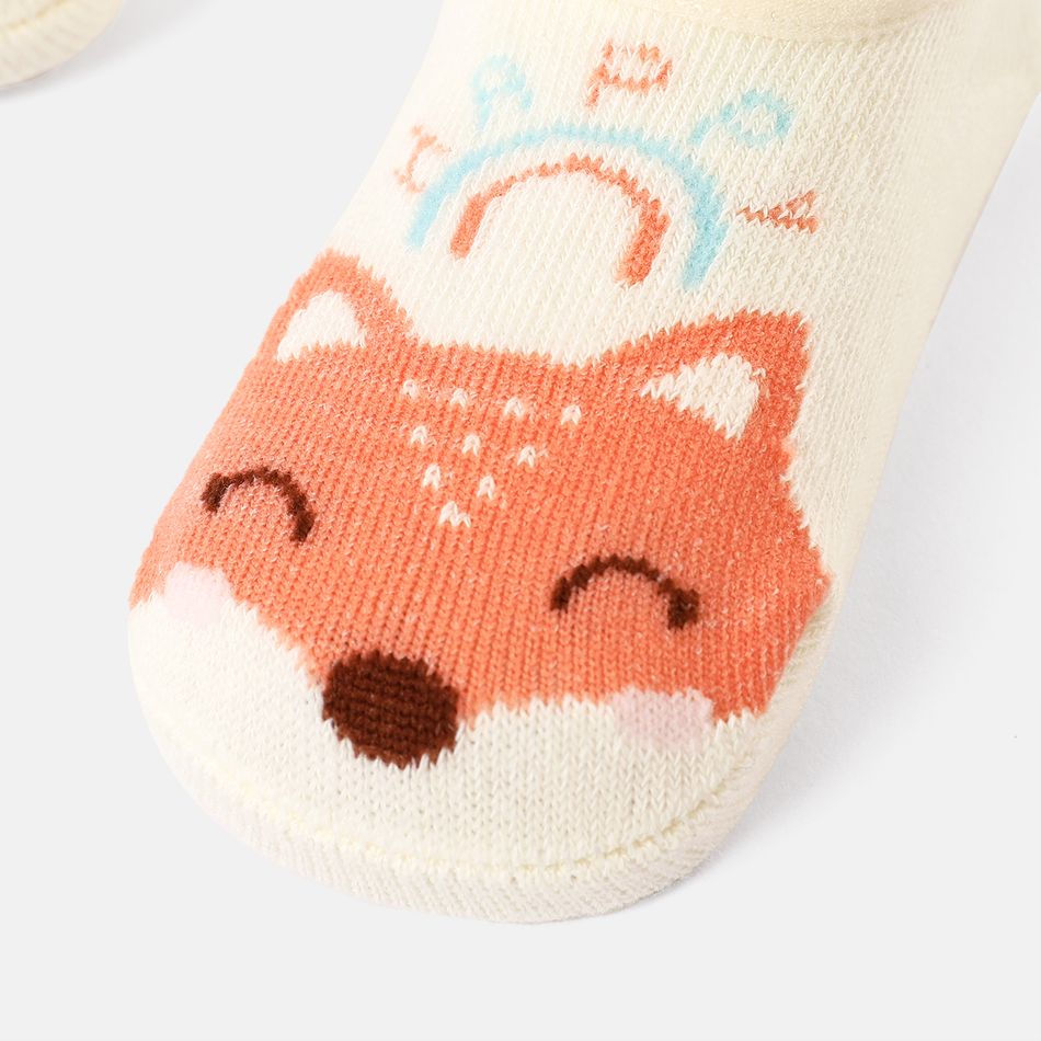 Baby / Toddler Cartoon Animal Pattern Socks with Strap Beige big image 5
