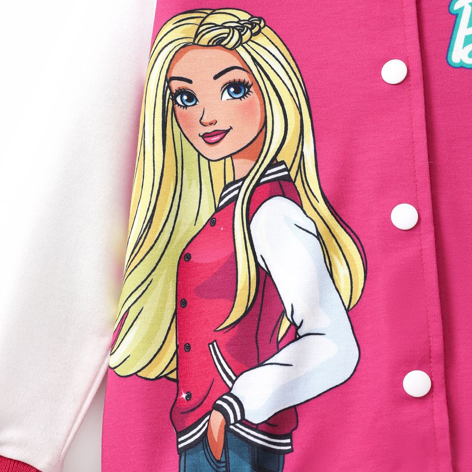 Barbie Toddler/Kid Girl Naia™ Letter Print Colorblock Bomber Jacket Roseo big image 3