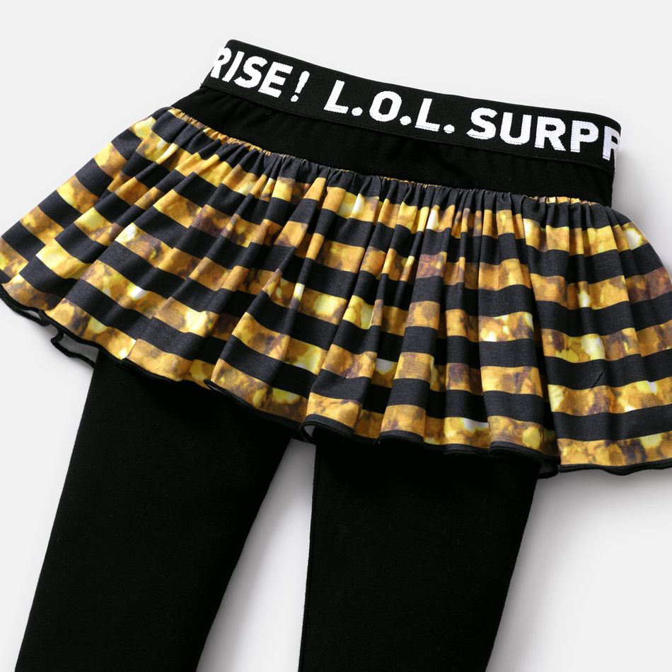 L.O.L. SURPRISE! Toddler/Kid Girl Cotton Bowknot Design/Stripe Skirt Leggings Black big image 4