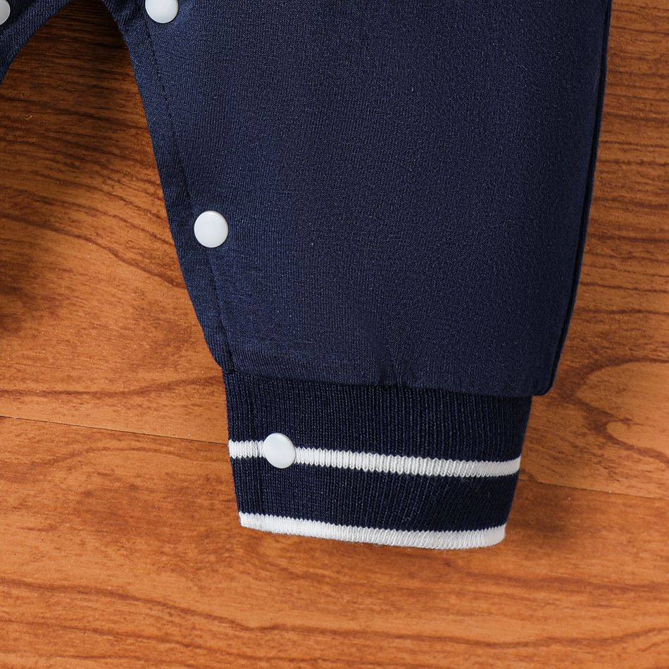 Baby Boy 95% Cotton Polo Neck Long-sleeve Gentleman Bow Tie Jumpsuit Tibetanblue