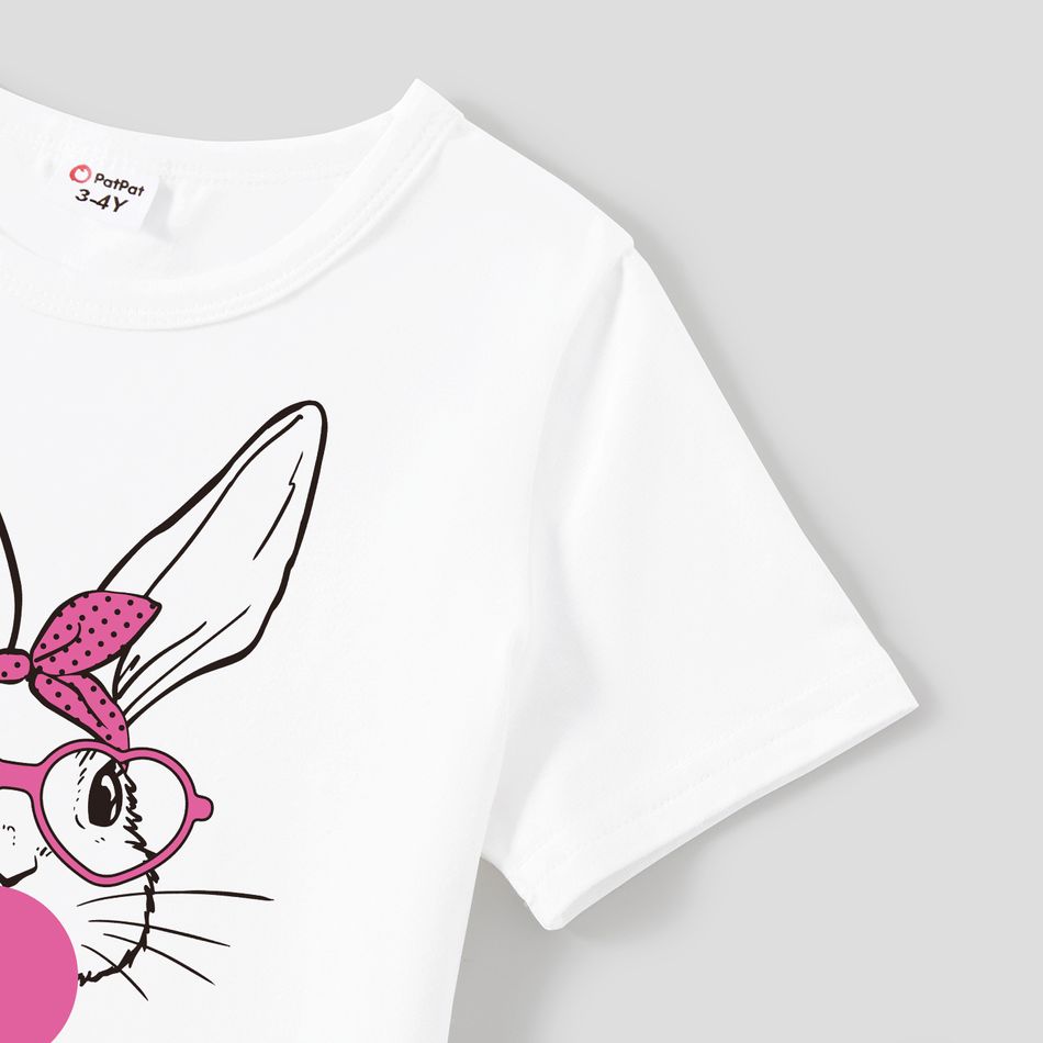 Easter Mommy and Me Rabbit Print Short-sleeve Tee White big image 6