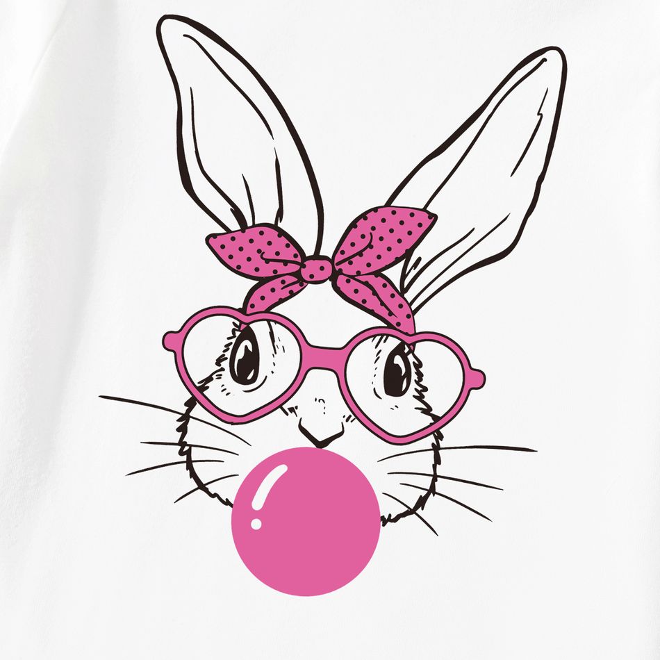 Easter Mommy and Me Rabbit Print Short-sleeve Tee White big image 4
