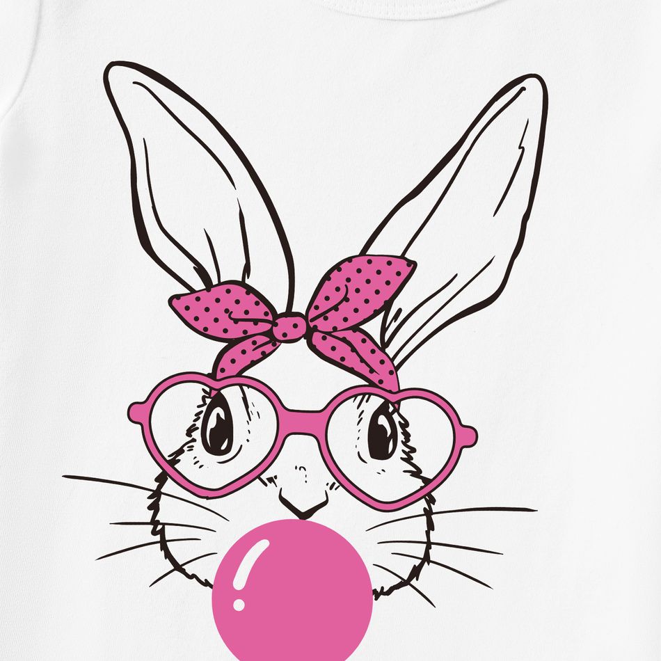 Easter Mommy and Me Rabbit Print Short-sleeve Tee White big image 7