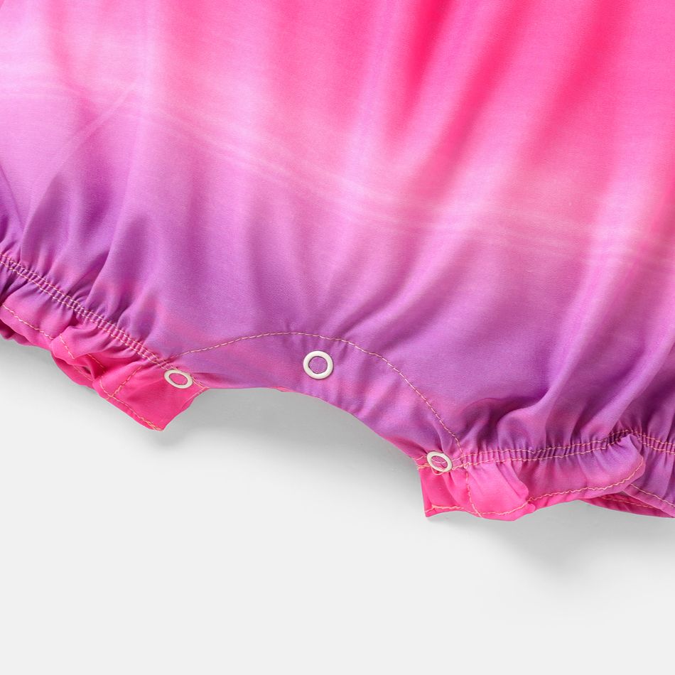 Baby Girl Rainbow Color Flutter-sleeve Romper Multi-color big image 5