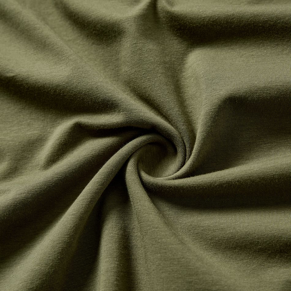 Mommy and Me 95% Cotton Sleeveless Dresses Army green big image 10