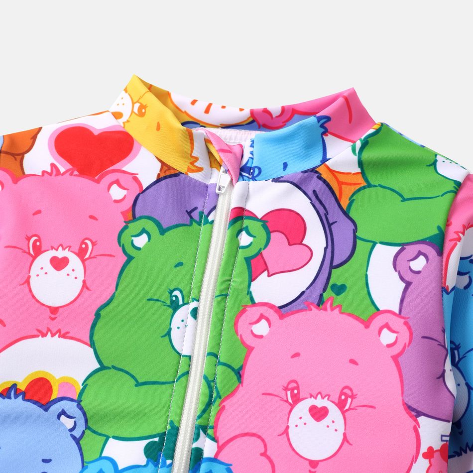 Care Bears Baby/Toddler Girl Allover Bear Print Long-sleeve One-piece Swimsuit Light Pink big image 3
