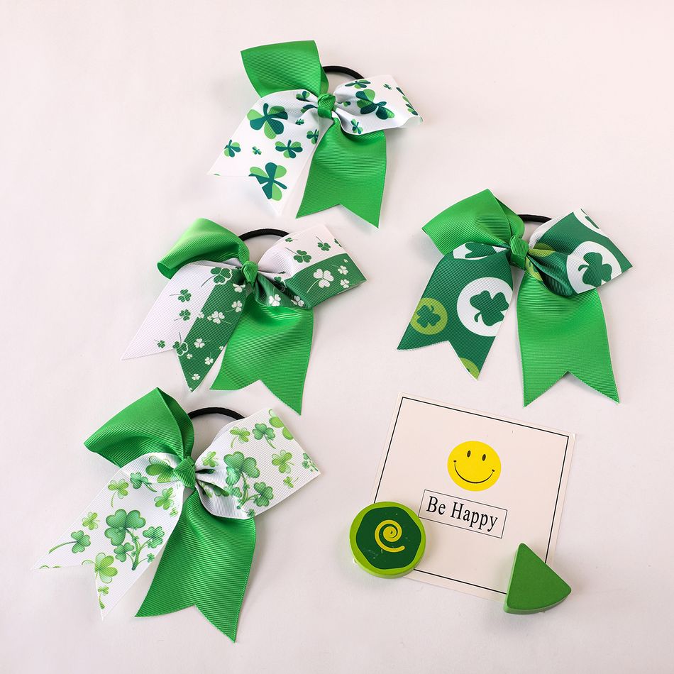 4-pack St. Patrick's Day Hair Ties for Girls (Random Printing Position) Multi-color big image 4