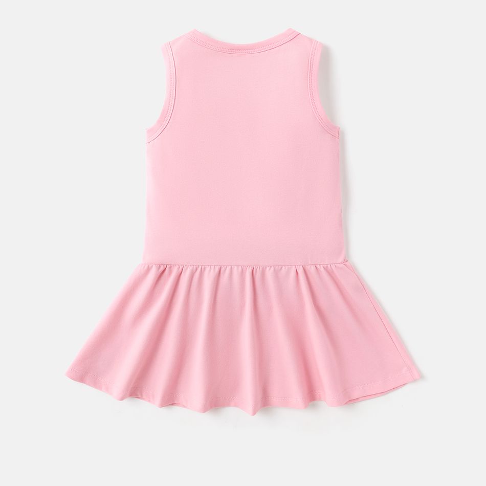 PAW Patrol Toddler Girl Heart Print Naia/Cotton Sleeveless Dress Pink big image 3