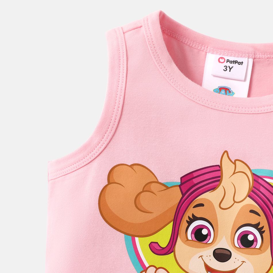 PAW Patrol Toddler Girl Heart Print Naia/Cotton Sleeveless Dress Pink big image 4