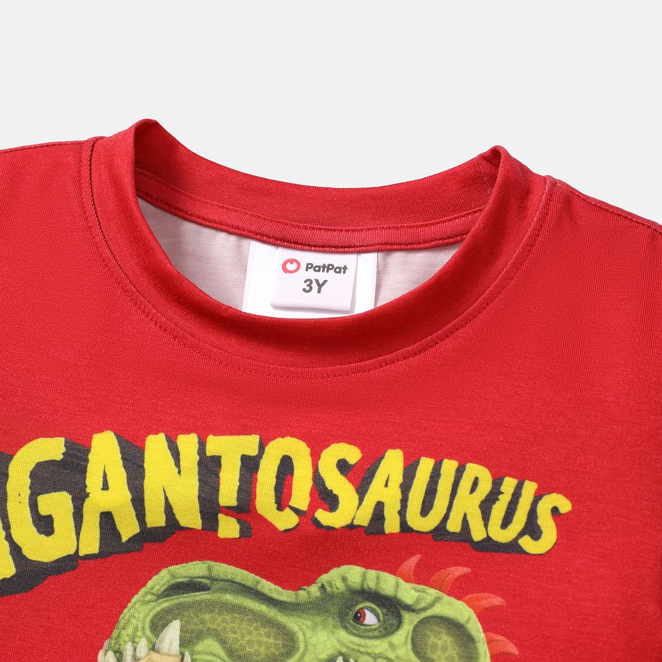 Gigantosaurus Toddler Boy Dinosaur Print Short-sleeve Tee Red big image 5
