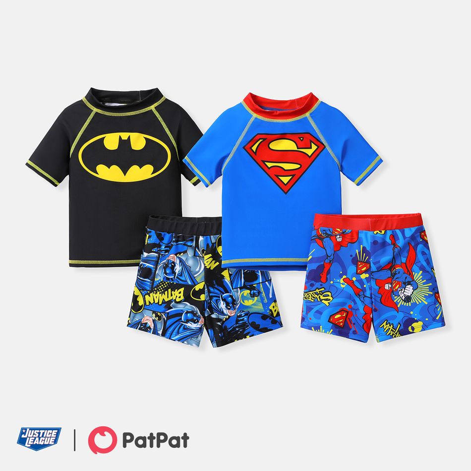 Justice League Toddle Boy 2pcs Short-sleeve Top and Trunks Swimsuit Blue big image 6