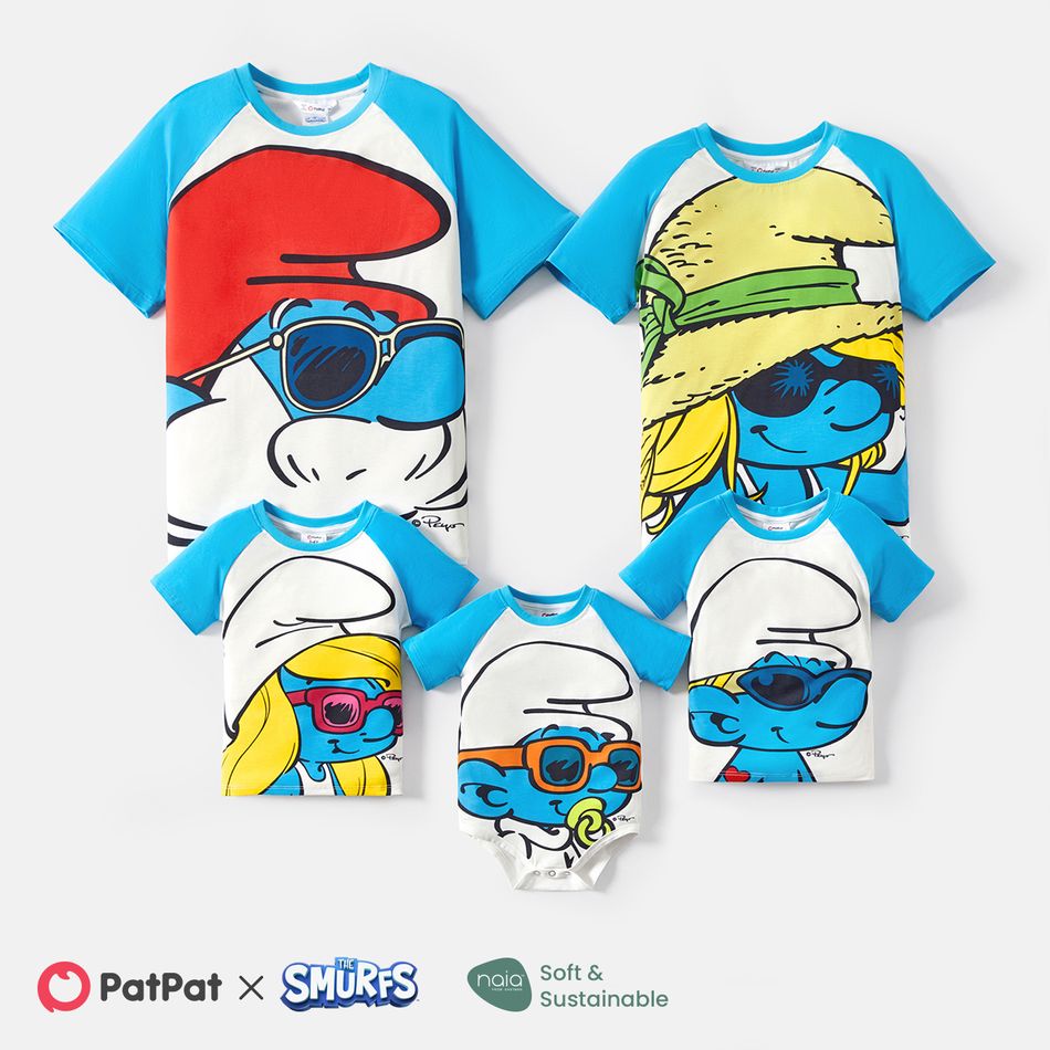 The Smurfs Family Matching Raglan Sleeve Graphic Naia™ Tee Blue big image 2