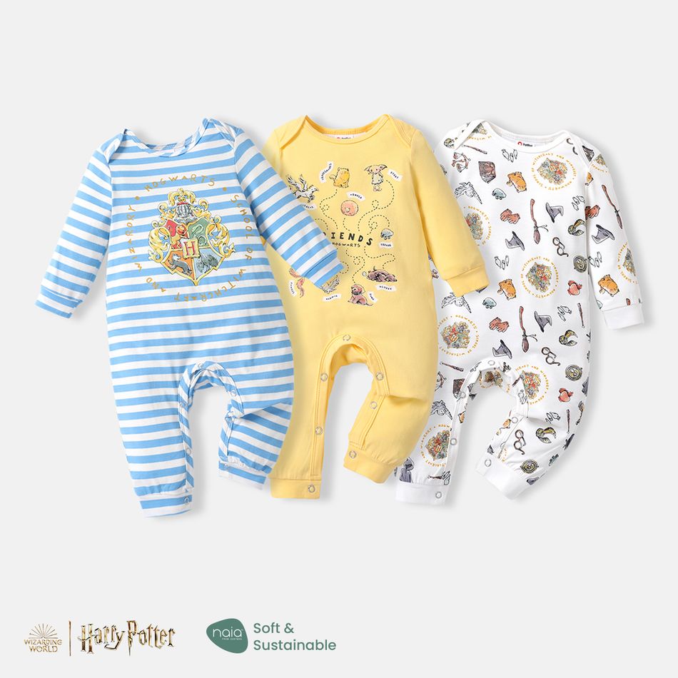 Harry Potter Baby Boy/Girl Graphic Print Long-sleeve Naia™ Jumpsuit Colorful big image 5