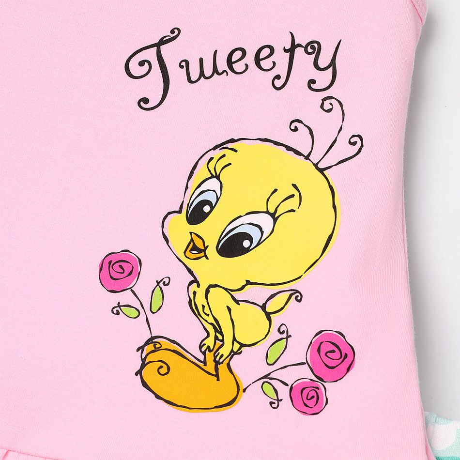 Looney Tunes Toddler/Kid Girl 2pcs Ruffled Cami Top and Floral Print Leggings Set Multi-color big image 3