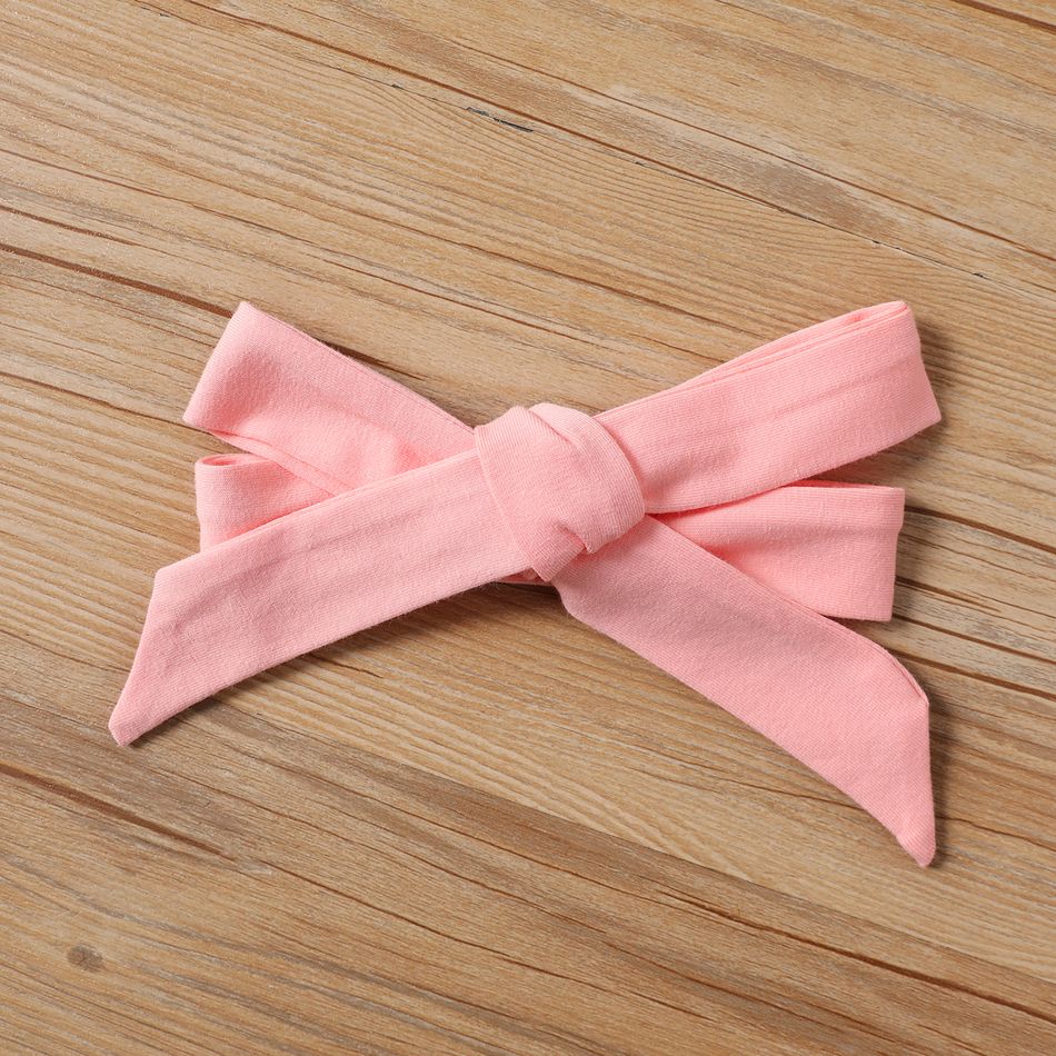 3pcs Baby Girl Cotton Flared Pants and Floral Print Cami Top & Headband Set Pink