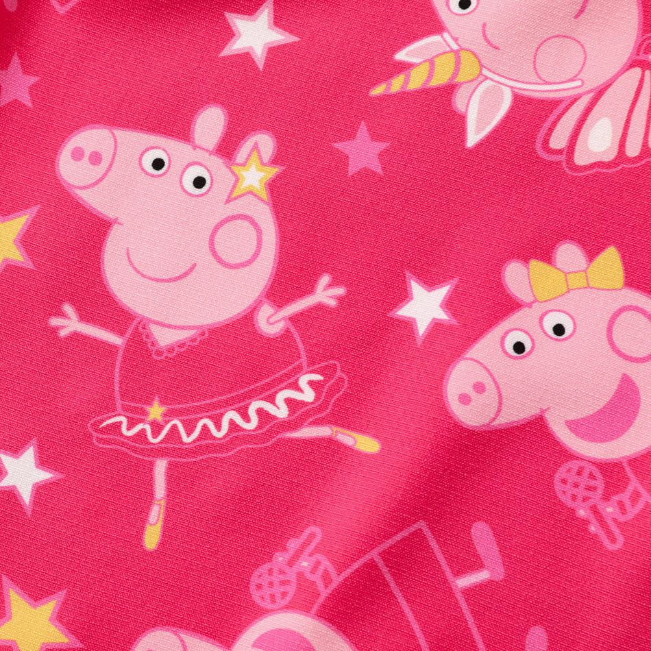 Peppa Pig Toddler Girl Character Print Bow Decor Slip Romper Pink big image 5