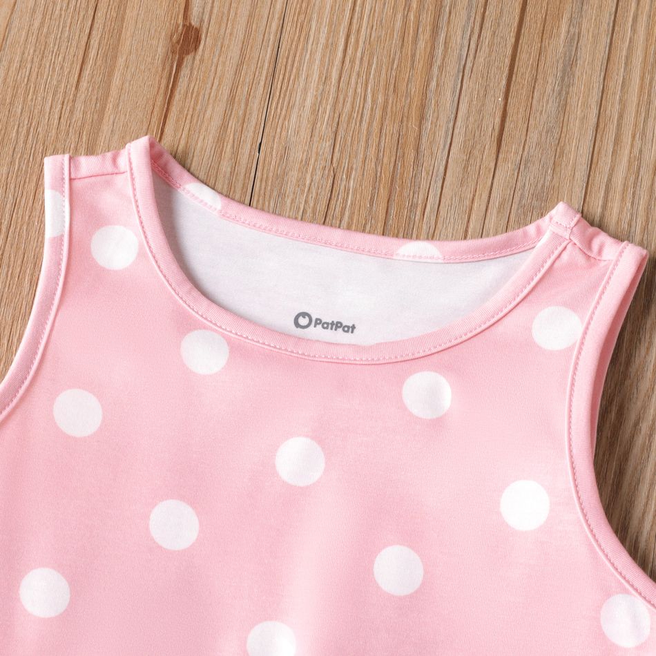 Ärmelloses Kleid mit Herzdruck/Tupfen für Kleinkinder/Kindermädchen rosa big image 3