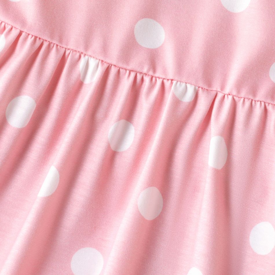 Ärmelloses Kleid mit Herzdruck/Tupfen für Kleinkinder/Kindermädchen rosa