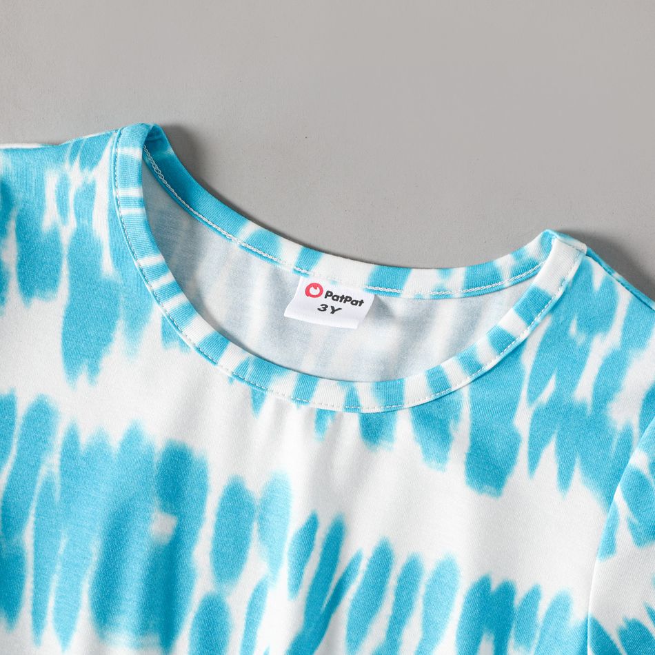 Toddler Girl Naia Tie Dyed Short-sleeve Dress Blue big image 3