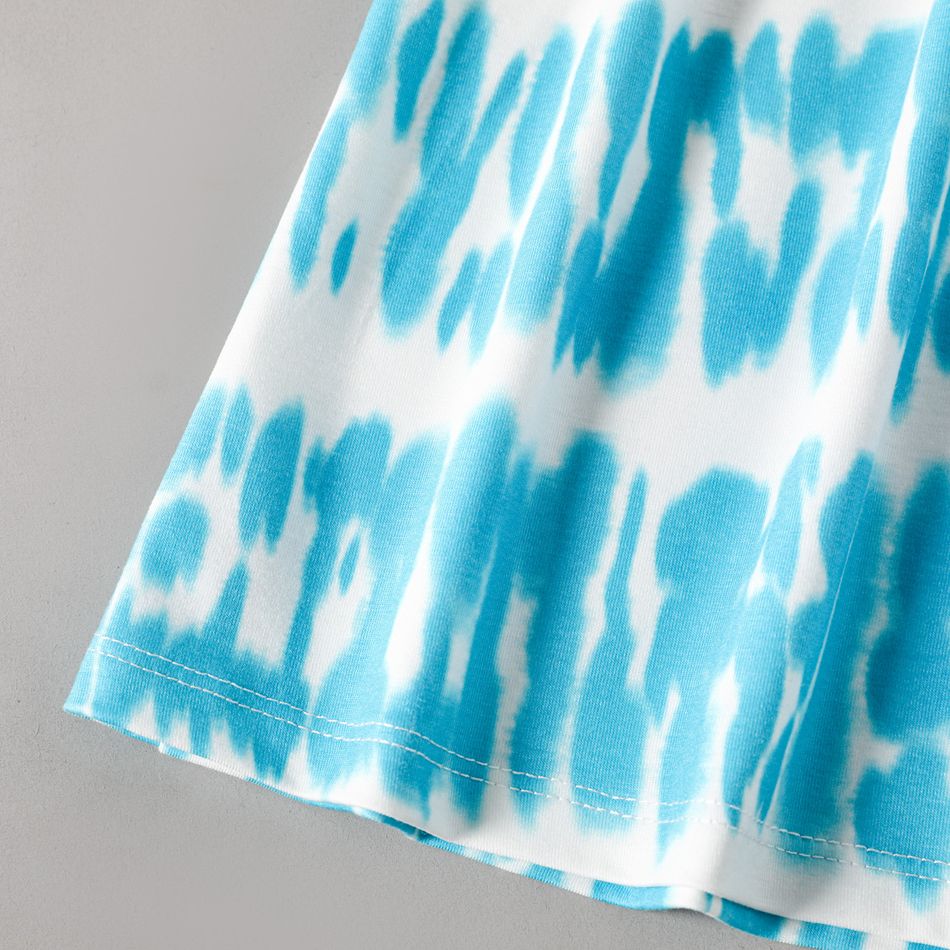 Toddler Girl Naia Tie Dyed Short-sleeve Dress Blue big image 5