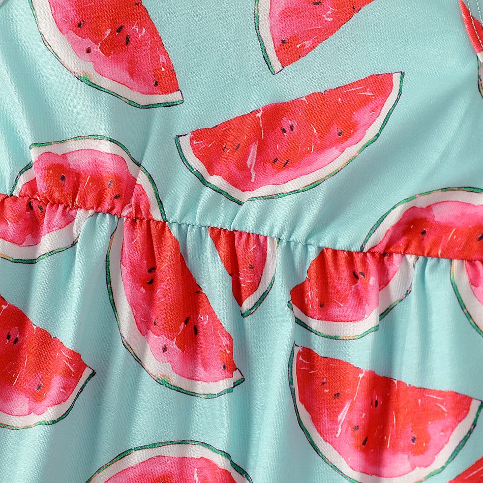 Naia™ Baby Girl Pom Poms Detail Allover Watermelon Print Tank Romper Red big image 4