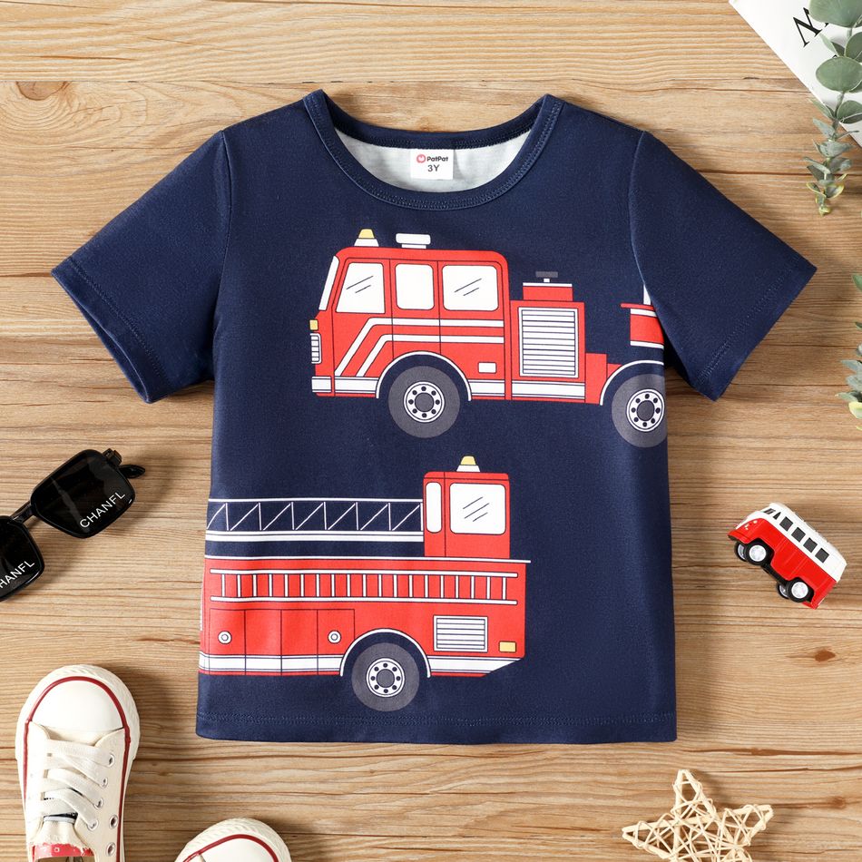 Toddler Boy Vehicle Print Short-sleeve Tee royalblue
