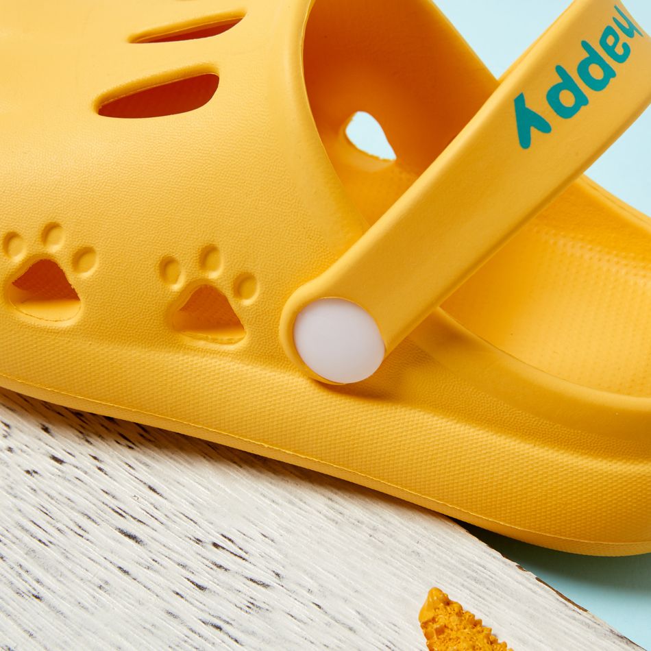 Toddler / Kid Solid Cartoon Bear Paw Sandals Pale Yellow big image 4
