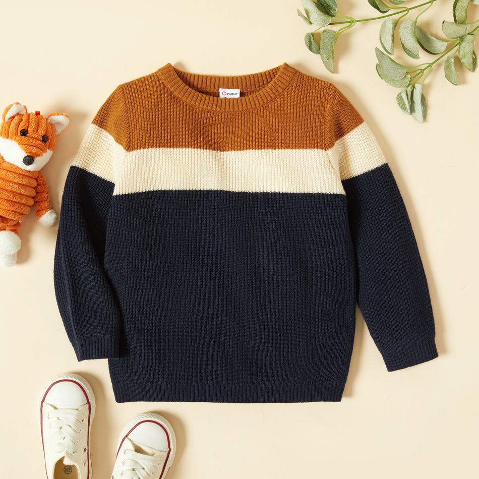 Toddler Boy Colorblock Casual Knit Sweater Color block