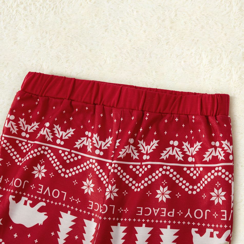 Traditional Christmas Print Family Matching Pajamas Sets（Flame resistant） Red big image 10